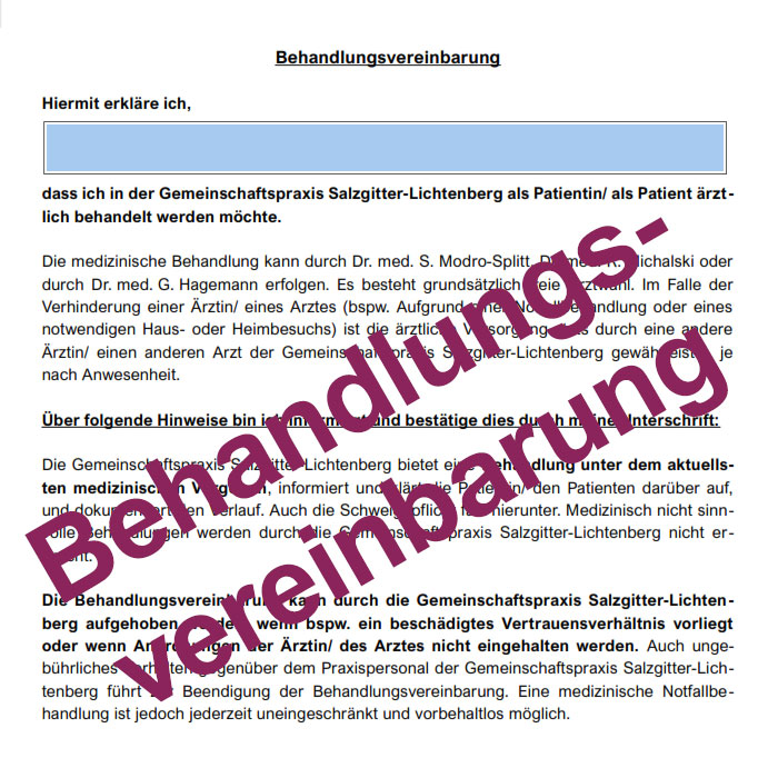 Download Behandlungsvereinbarung Gemeinschaftspraxis Salzgitter-Lichtenberg