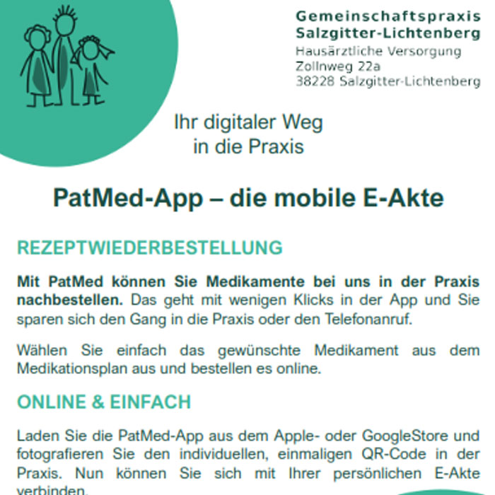 Download Informationen zur Patienten-App "PatMed"